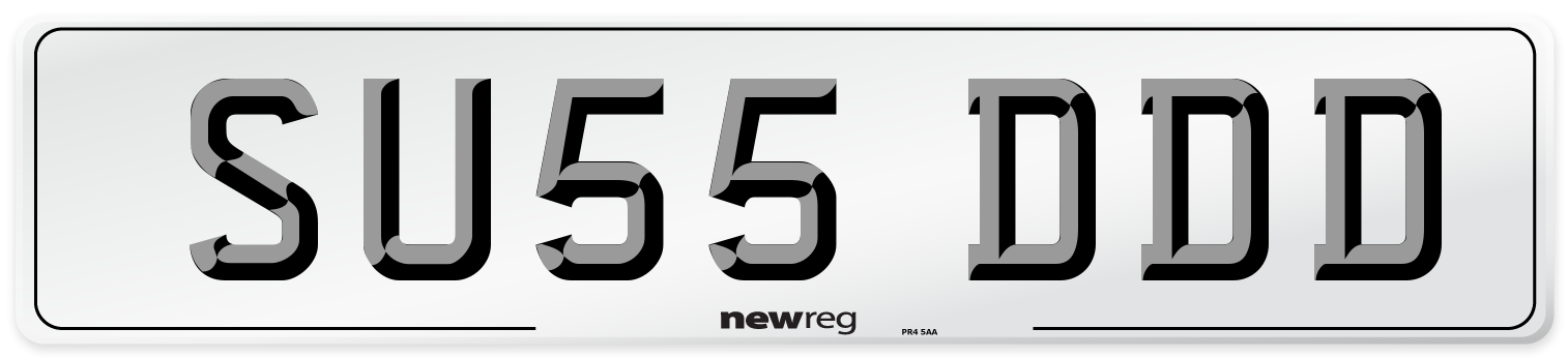 SU55 DDD Number Plate from New Reg